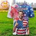 thumbnail image 2 of HOMY GIFTS Men's Custom Face T-Shirt - Patriotic American Flag Explosion Design, Personalized USA Gift, 2 of 11