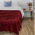thumbnail image 2 of PAVILIA Maroon Red Throw Blanket for Couch, Twin Bed, Soft Fleece Throws for Sofa Chair, Fuzzy Waffle Textured Blanket, Cozy Warm Lightweight All Season Blanket Throw, 60x80, 2 of 9