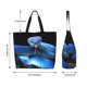 thumbnail image 5 of Balery Blue Viper Snake Bolsa Tote Estilo Estético con Cremalleras, Bolsa de Hombro, Bolsa de Compras Grande y Plegable, 5 of 8