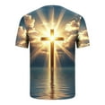 thumbnail image 4 of Men Shirt Sale Printed Short Sleeve Shirts for Men Cross Design Round Neck Loose Fit Perfect for Casual and Daily Use, 4 of 5