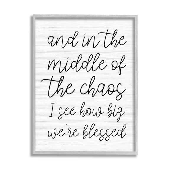Stupell Industries How Big We're Blessed Uplifting Inspirational Painting Gray Framed Art Print Wall Art