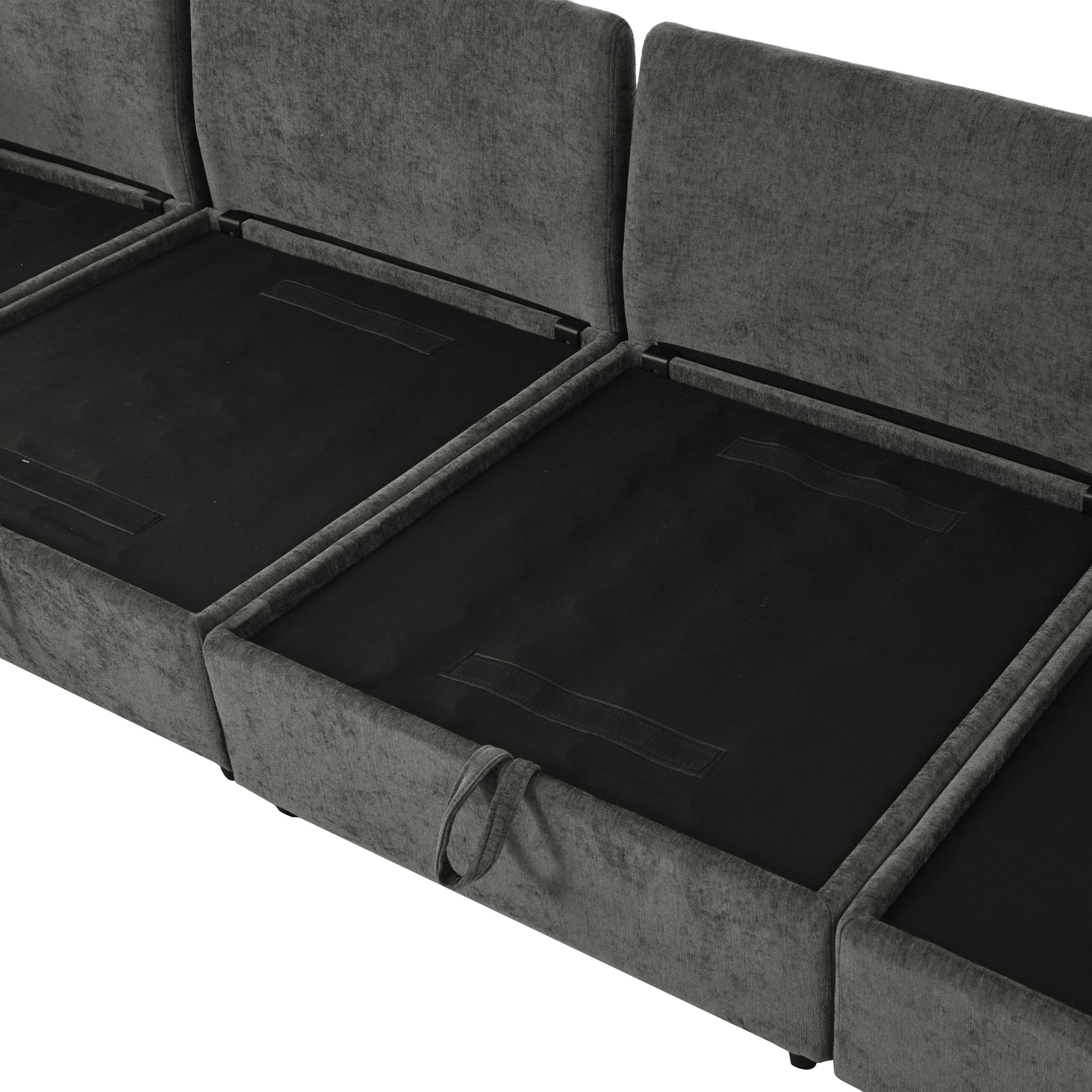 Christopher Knight Home Modular 8-Piece Sectional Sofa with Hidden Storage, Dual-Layer Cushions, Grey