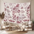 thumbnail image 2 of Red Garden Vintage Tapestry for Bedroom Wall Hanging Tapestry, Modern Art Building Boat Tree Ceiling Backdrop Tapestries Poster Blanket Wall Decor for Teens Room Living Room Dorm 51" x 59", 2 of 8