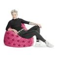 thumbnail image 2 of Gouchee Home Fluffy Stars Pink Faux Fur Bean Bag Chair – Soft Polyester with Polystyrene Bead Filling, Suitable for Adults and Teens, Lightweight & Cozy Seating for Bedroom, Living Room or Playroom, 2 of 7