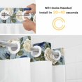 thumbnail image 3 of No Hook Shower Curtain with Snap in Liner, Pastoral Rose Vintage Floral Waterproof Fabric Bathroom Curtain Mesh Top Window, Retro Linen Watercolor Blue Shower Curtains 72x84in, 3 of 9