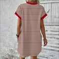 thumbnail image 4 of Drses Summer Dresses for Women 2024 Women's Fashionable Casual Striped Printed Round Neck Sleeveless Pocket Dress Women's Casual Dresses, 4 of 6
