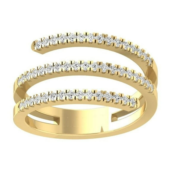 ARAIYA FINE JEWELRY 14K Solid Yellow Gold Diamond Wedding Anniversary Band Ring (1/3 cttw, I-J Color, I2-I3 Clarity) Size 9