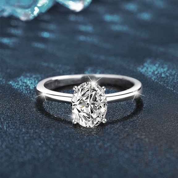 Apaison Single 1&2 Carat Moissanites 925 Sterling Silver Rings for Women - Ladies Wedding Engagement Jewelry Gift