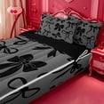 thumbnail image 3 of meiyoeat Black Bow Zipper Full Size Comforter Sets with Fitted Sheet and 2 Pillowcases For Girls,Cute Coquette Bowknot Zipper Bedding Set For Kids,Black Reversible,4-Piece, 3 of 7