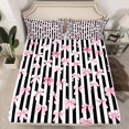 thumbnail image 2 of Feelyou Princess Bowknot Teens Full Size Sheets, Black Pink Fashion Bed Sheets, 4pcs, 2 of 7