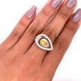 thumbnail image 2 of 3 Ctw Pear Cut Fancy Yellow Engagement Ring for Women Sterling Silver Glitz Design, 2 of 4