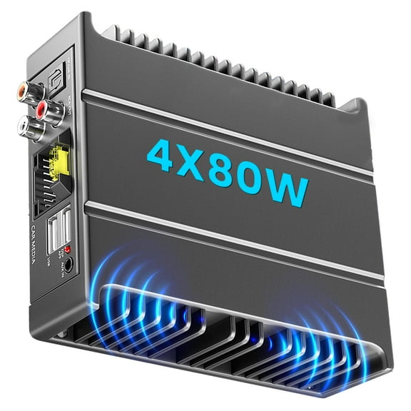Car Audio Amplifier with Class D Digital Processor for All Aftermarket Android Car Stereo, 8-Channel Full-Range Power Amplifier, 4x80W,Perfect Sound Processor, Easy Install C88