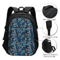 thumbnail image 3 of Balery Blue Leaves A Print USB Charging Backpack for Men and Women - Water-Resistant, Anti-Theft Laptop Backpack with USB Port for Travel, Work, School, and College, 3 of 7