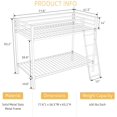 thumbnail image 6 of SHA CERLIN Black Twin Over Twin Metal Bunk Bed for Juniors, Industrial Frame with Inclined Stairs & Full-Length Guardrail, 6 of 7