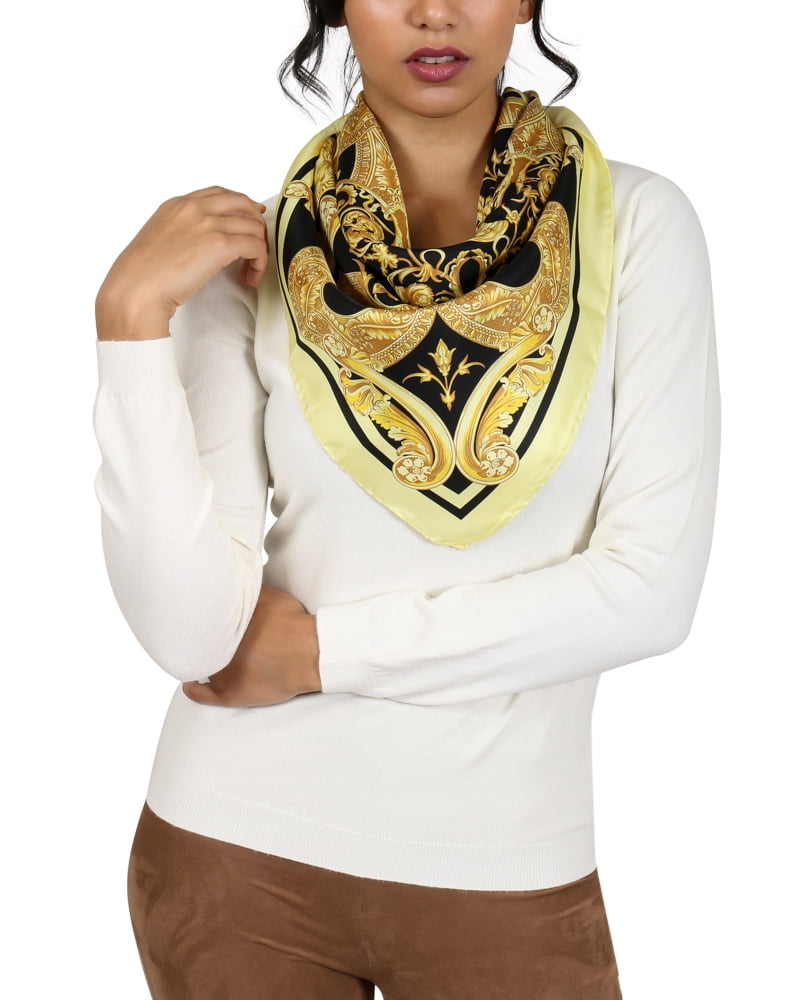 black and gold head scarf