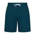 thumbnail image 3 of Smsaxvxz Mens Cotton Breathable Sweat Shorts Casual Comfy Elastic Waist Drawstring Outdoor Running Shorts with Zipper Pockets Navy L, 3 of 6