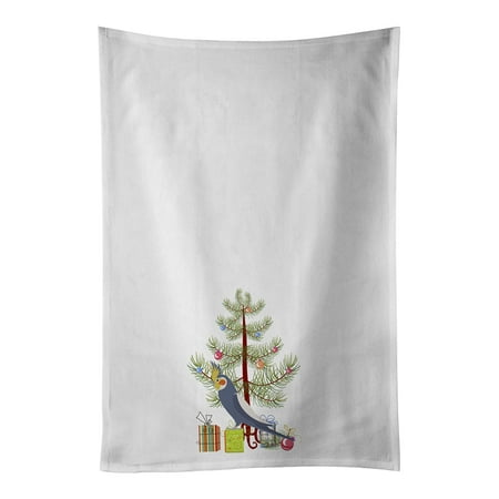 

Cockatiel Merry Christmas White Kitchen Towel Set of 2 19 in x 28 in