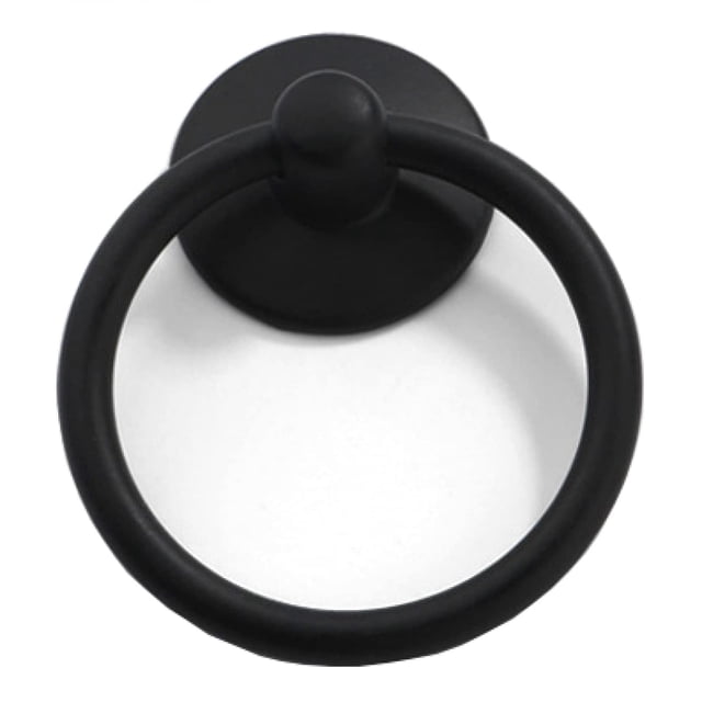 4 piezas Perilla de anillo de elevación de metal de un solo orificio Tirador de cajón negro, y puertas, anillo de elevación del gabinete Barra de tracción Anillo de elevación