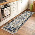 thumbnail image 3 of Vintage Flowers Pattern Washable Area Rug 2 x 6 ft Blue Traditional Bohemian Farm , Soft Non Slip Rugs Stain Repellent Indoor Felt Carpet for Living Dining Room Bedroom Home Office, 3 of 9