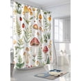 thumbnail image 5 of Mushroom Waterproof Fabric Shower Curtain, Vintage Botanical Spring Floral Farmhouse Shower Curtain for Bathroom Curtains Bathtubs Hotel Washable Shower Curtains with 12 Hooks Extra Long 72x96, 5 of 6