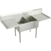 Elkay Ss8248lrof Sturdibilt 96" Double Basin Free Standing Stainless Steel Utility Sink -