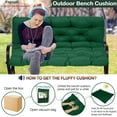 thumbnail image 6 of Replacement Cushions for Swing, Waterproof Porch Swing Cushion, 2-3 Seat Outdoor Bench Cushion with Backrest for Patio Furniture Garden Porch Loveseat Glider Pad (Dark Green 70*40in), 6 of 7