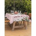thumbnail image 2 of Outdoor Tablecloth with Umbrella Hole and Zipper, Pink Valentine's Day Rectangle Table Cloth 60x102 Inch Waterproof Tablecloth, Roses Romantic Art Spring Floral Picnic Table Cover for Patio Camping, 2 of 7
