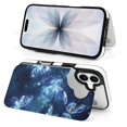 thumbnail image 6 of Wallet Case For Apple iPhone Air / 17 Pro / 17 Pro Max Series with Card Holder, PU Leather Kickstand Card Slots Screen Protector Included For iPhone 17 Series, Universe Butterfly Glowing, 6 of 8
