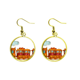 thumbnail image 1 of Cartoon tren Bretaña País cultura Ear Dangle Golden Drop Earring Jewelry Mujer Unbranded M, 1 of 3