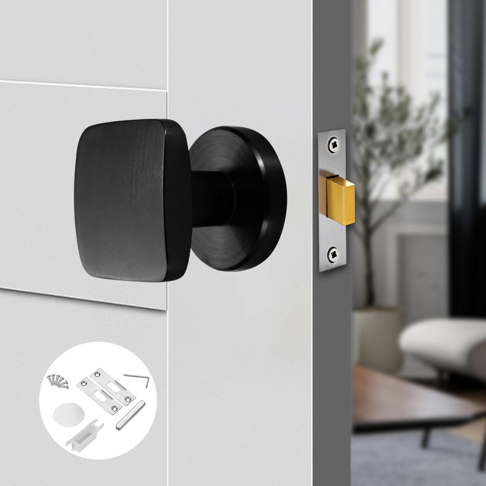 YWMJZEU Invisible Door Lock Zinc Alloy Hidden Inside Lock Keyless Interior Door Knob for black