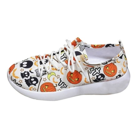 KELINFONG Womens Flats Casual Walking Shoes Low Top Fun Printed Shoes for Christmas