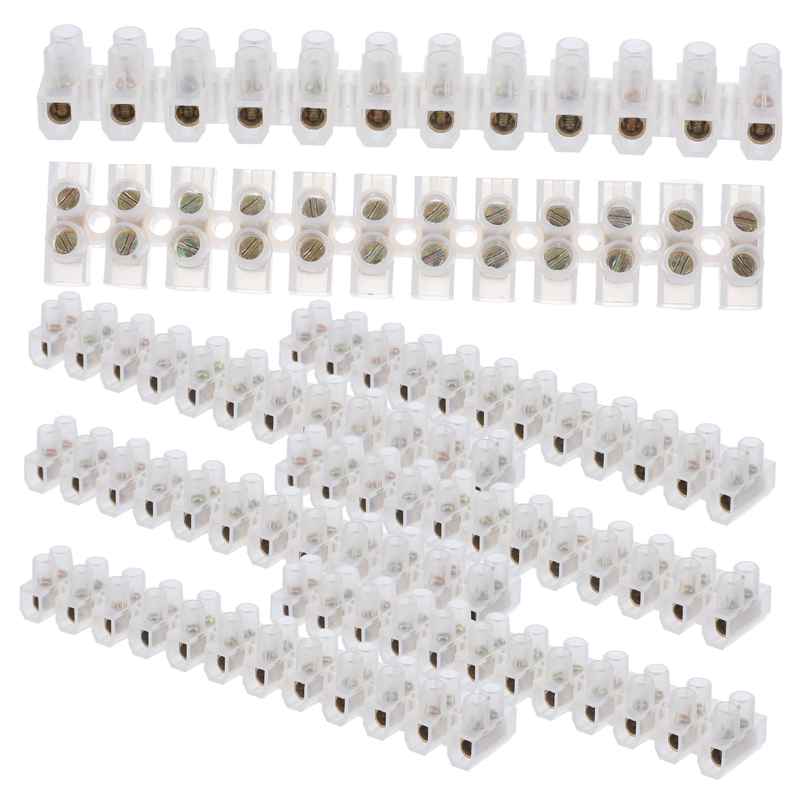 DINHEAROM 10-Pack Insulation Screw Terminal Strip Block 16.3 x 2.4 Inch for Electrical Lighting Connections