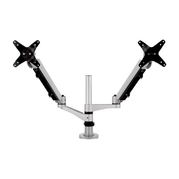 Spring-Loaded Dual Monitor Mounting Arm for Two Monitors up to 27 Inches Each VESA 75x75 and 100x100mm Compatible