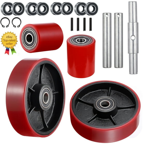 Pallet Jack Lift Truck Front and Rear Load Wheels Replacement Kits With Bearings