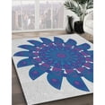 thumbnail image 3 of Ahgly Company Machine Washable Indoor Rectangle Transitional Sapphire Blue Area Rugs, 3' x 5', 3 of 7