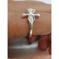 thumbnail image 4 of ORLOV DIAMONDS 1Ct Moissanite Round Cut Women Cross Engagement Ring 14k White Gold Plated, 4 of 5