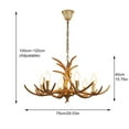 thumbnail image 2 of 6-Lights Rustic Deer Horn Antler Chandelier Pendant Light Ceiling Lamp Fixture for Parlor, bar, Restaurant, Bedroom, Home Lighting, 2 of 13