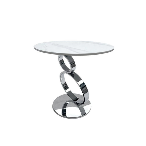 End Table with 12mm sintered stone top & Stainless Steel base