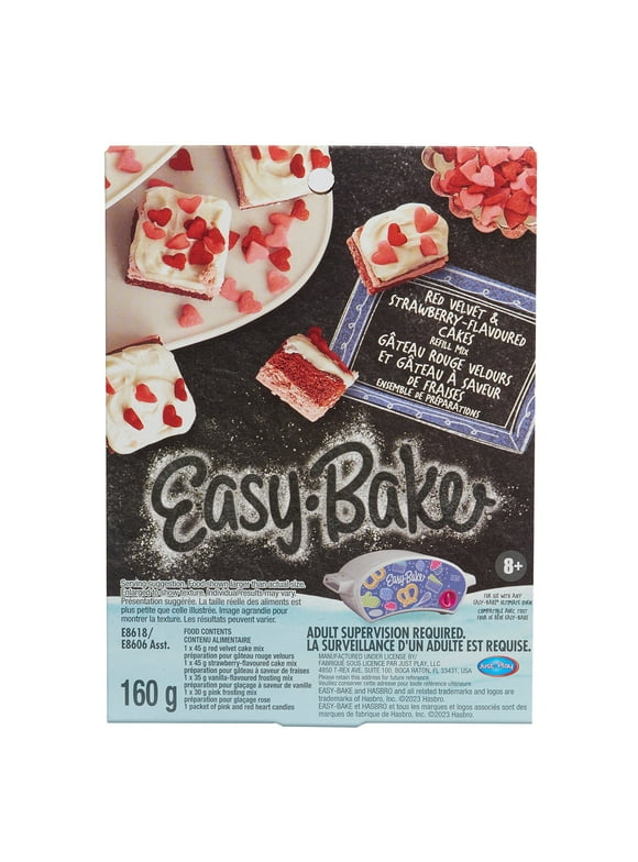 Easy-Bake Ultimate Oven Toy Red Velvet and Strawberry Cakes Refill Mix, Kids Toys for Ages 3 up