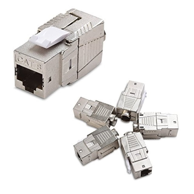 Cable Matters 5Pack Shielded RJ45 Cat 8, Cat8 Keystone Jack