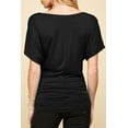 thumbnail image 4 of Made by Johnny Women's V Neck Short Sleeve Wrap Front Drape Dolman Top XXL BLACK, 4 of 6