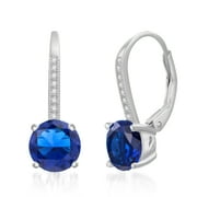 Sterling Silver Cubic Zirconia Lever back Earring