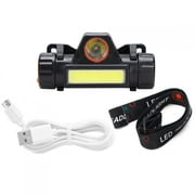 Alupre De Carga USB Impermeable Linterna LED Linterna Ligera Principal for completar un Ciclo Camping al Aire Libre