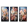 thumbnail image 2 of Designart "Lilies Representation Colorfuled Acrylic I" Floral Framed Wall Art Set Of 3 - Multi-Color Lilies Frame Gallery Set For Office Decor, 2 of 7