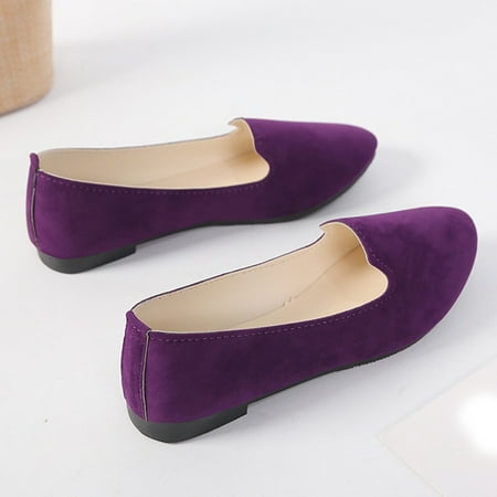Aayomet Casual Shoes Women Wide Women Girls Solid Big Size Slip On Flat Shallow Comfort Casual Single Flat Wedge Womens Sandals Purple 6