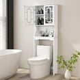 thumbnail image 3 of Wubio Over-The-Toilet Storage Space Saver, Bathroom Organizer with Cabinet and Shelf, Above Toilet Standing Rack (White), 3 of 8