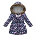 thumbnail image 2 of KYAIGUO Kids Toddler Girls Long Winter Coats Teen Girls Clothing Waist, Slim Body Winte Snowsuit Outerwear Baby Thick Warm Cotton Hooded Jacket,Size 3-12Years, 2 of 8