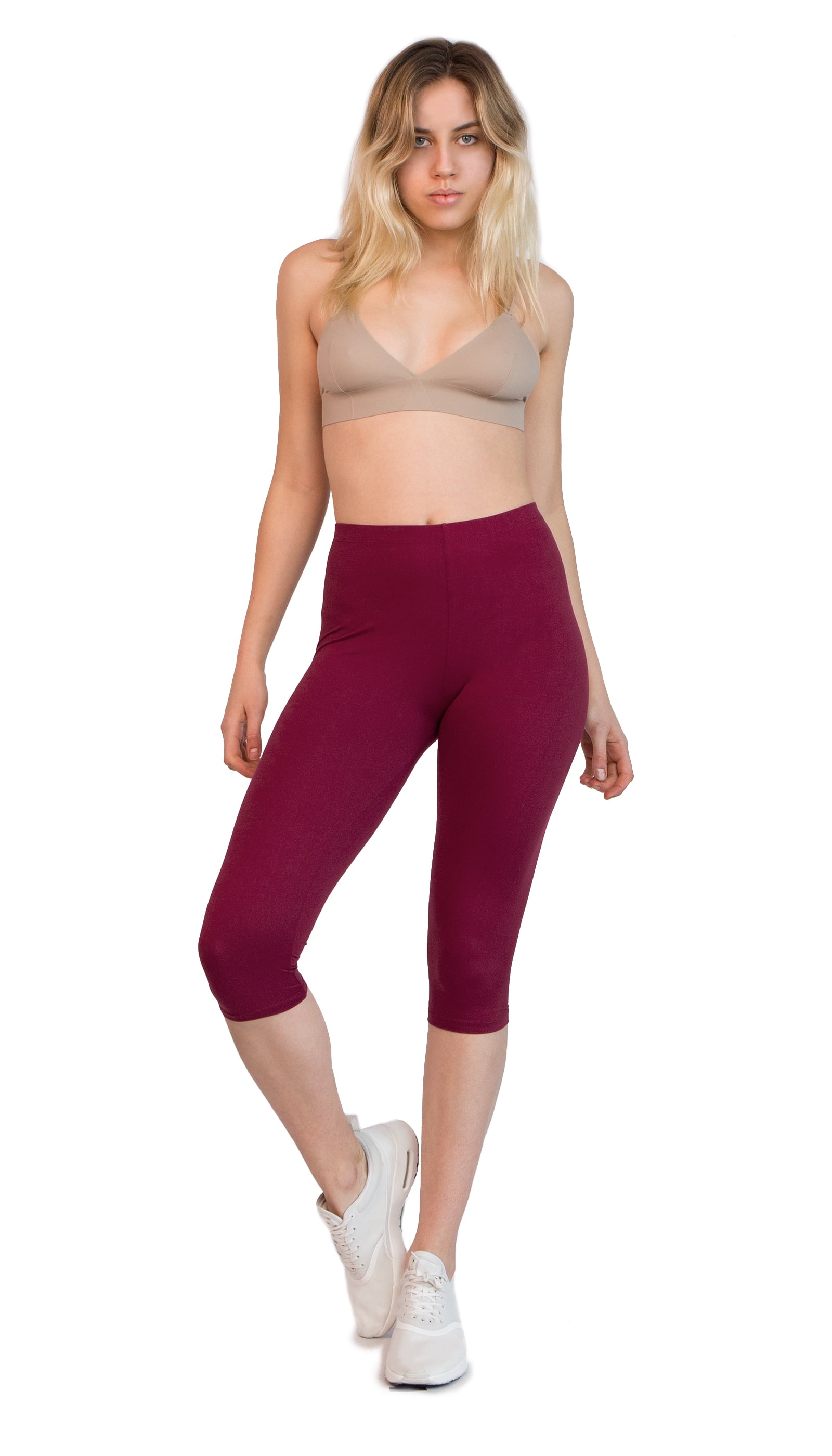 Leggings - One Size - 1 Inch Waistband - Mulberry 