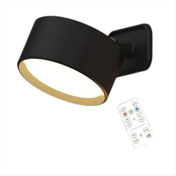 Lámpara de Pared LED Magnética Recargable con Rotación de 360° y Control Remoto Táctil para Gabinete, Ideal para el Hogar y la Oficina, Color Negro.