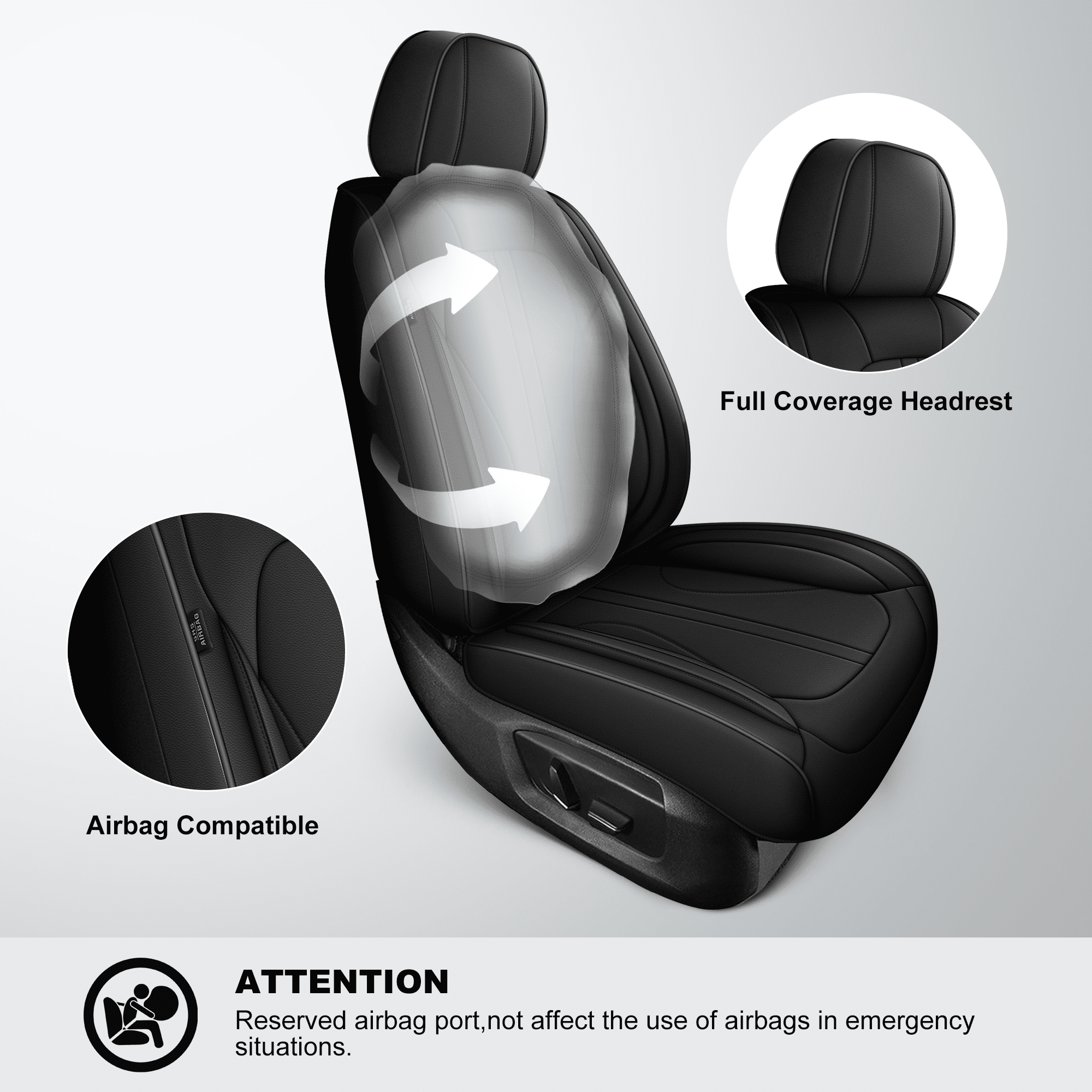 DIKSOAKR Car Seat Covers Front Seats for Lexus ES 350 300H 2007-2025 Waterproof Leather Seat Covers Comfort Car Seat Protector with Lumbar Support Black,Front Set(2 Seats)